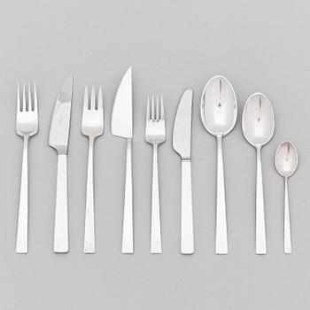 BERTEL GARDBERG, BESTICKUPPSÄTTNING, 108 delar, silver, "Birgitta", Hopeatehdas oy, Helsingfors 1956-61.