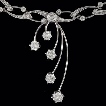 A brilliant-cut diamond necklace. Total carat weight circa 1.90 cts. Made by C.G Hallberg, Stockholm 1960.
