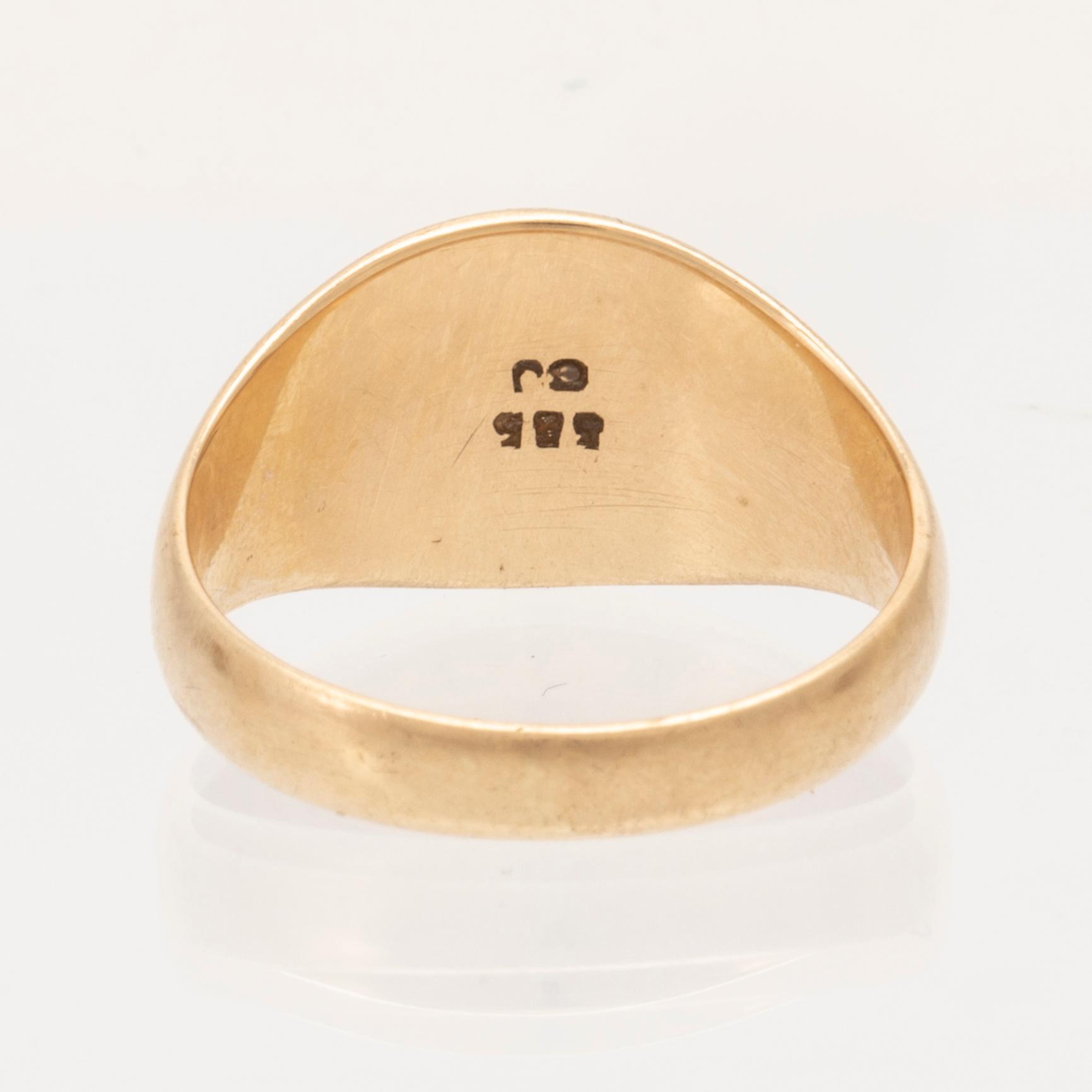 Ring 14K guld och rosenslipad diamant.