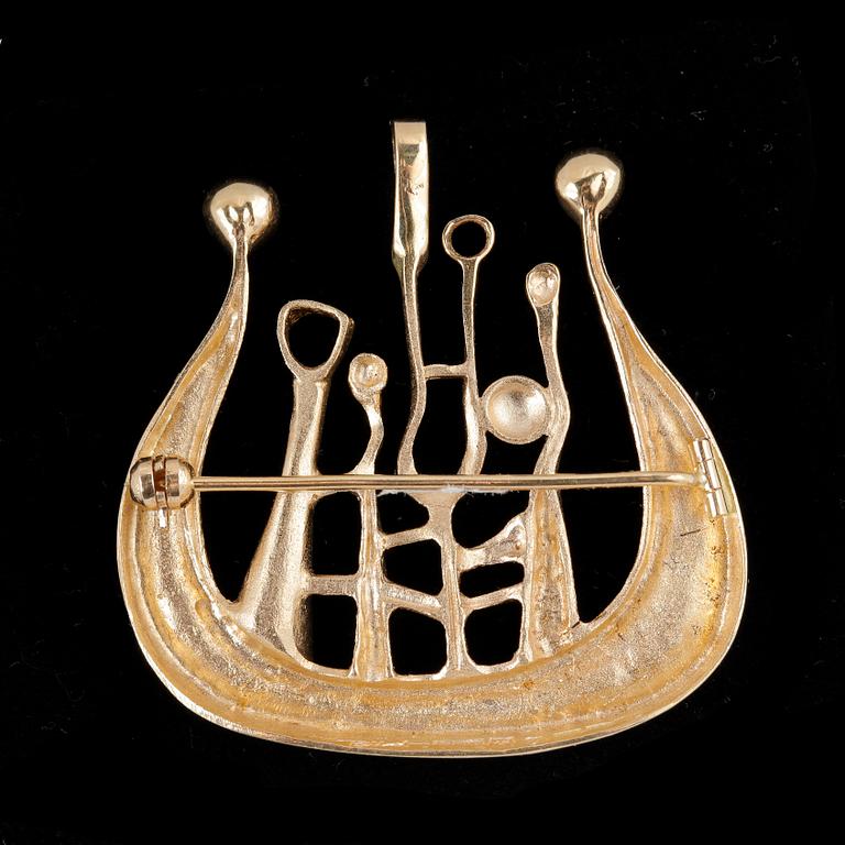 HÄNGE / BROSCH, 18k guld, Robbert, Trosa, 1993. Vikt 14g.