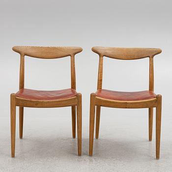 Hans J. Wegner, stolar, 6 st, "W1", C.M. Madsens Fabriker, Danmark 1950/60-tal.