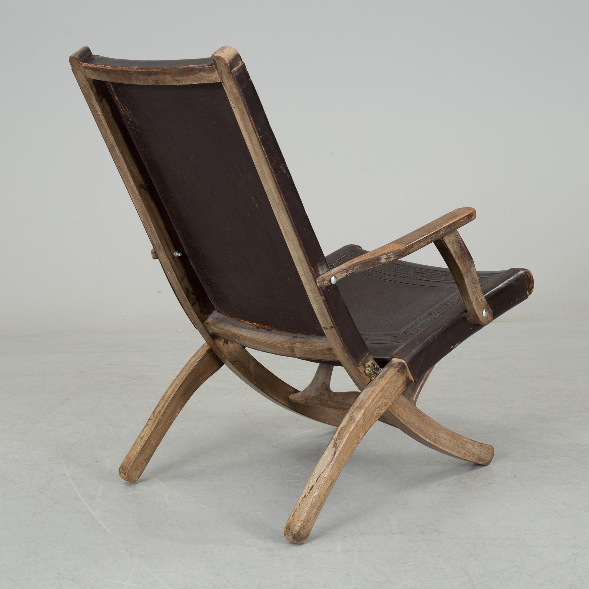 A South American folding chair, mid 20th century.