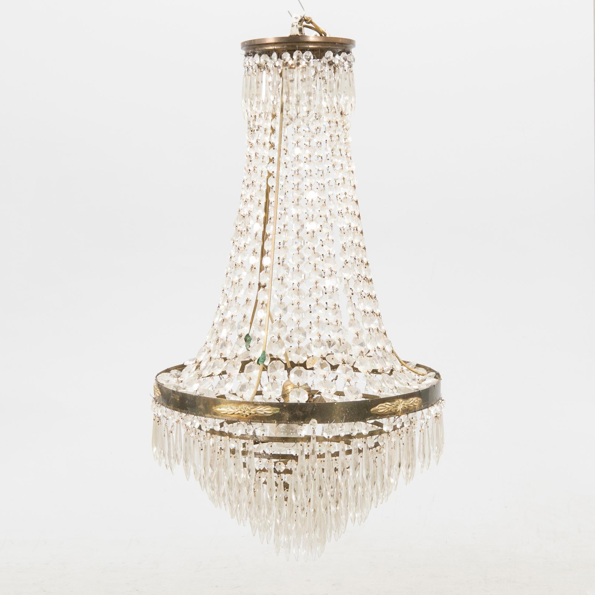 Chandelier Empire style around 1900.