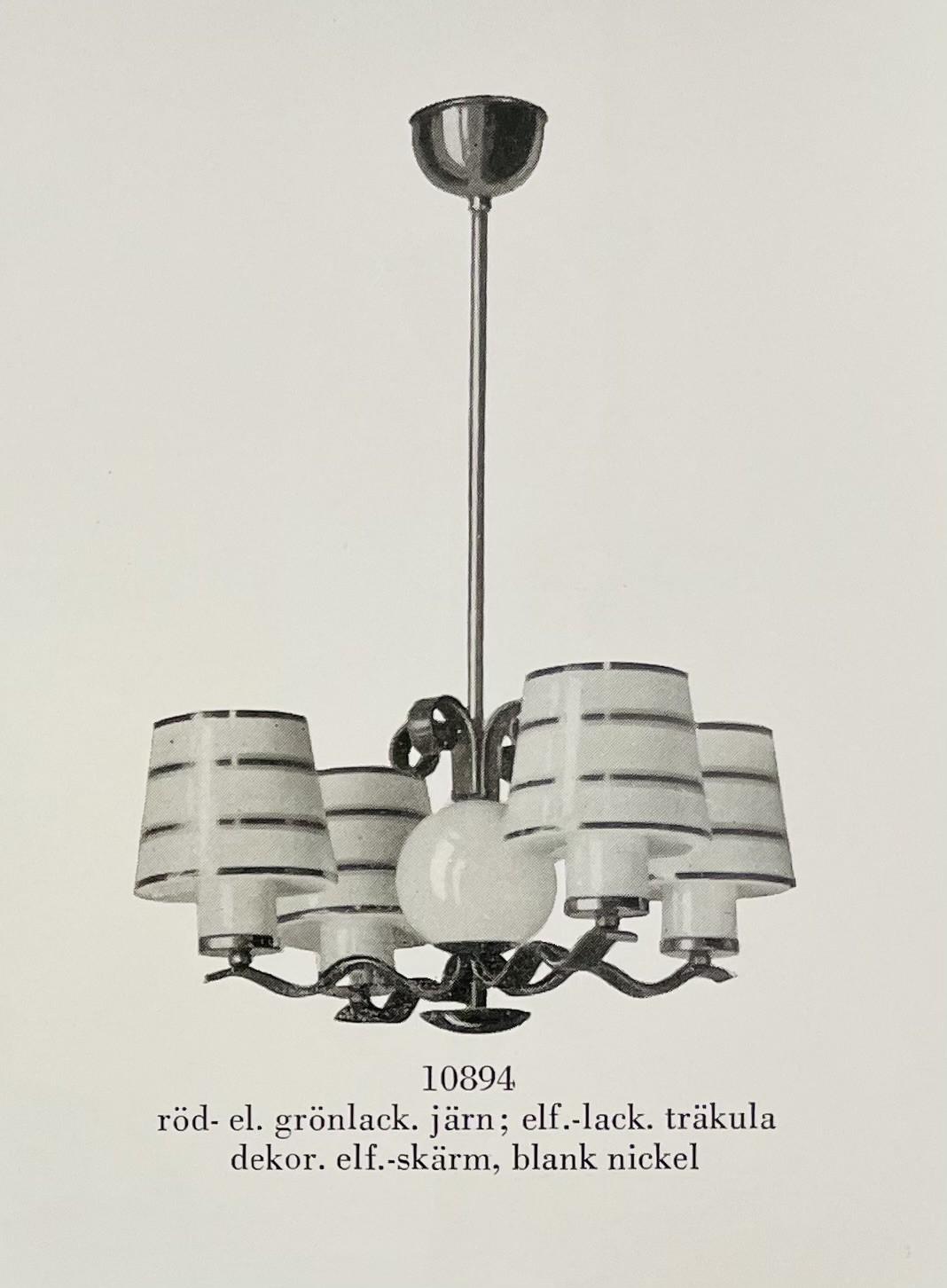 Harald Notini, taklampa, modell "10769", Arvid Böhlmarks Lampfabrik, 1930-tal.