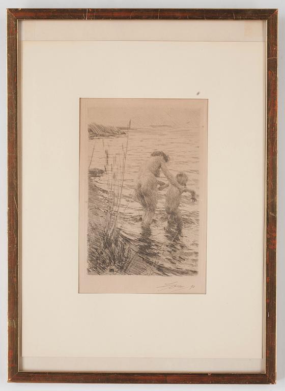 ANDERS ZORN,Etching (presumably an unrecorded state between II and III), 1890, signed with indian ink and dated '90.