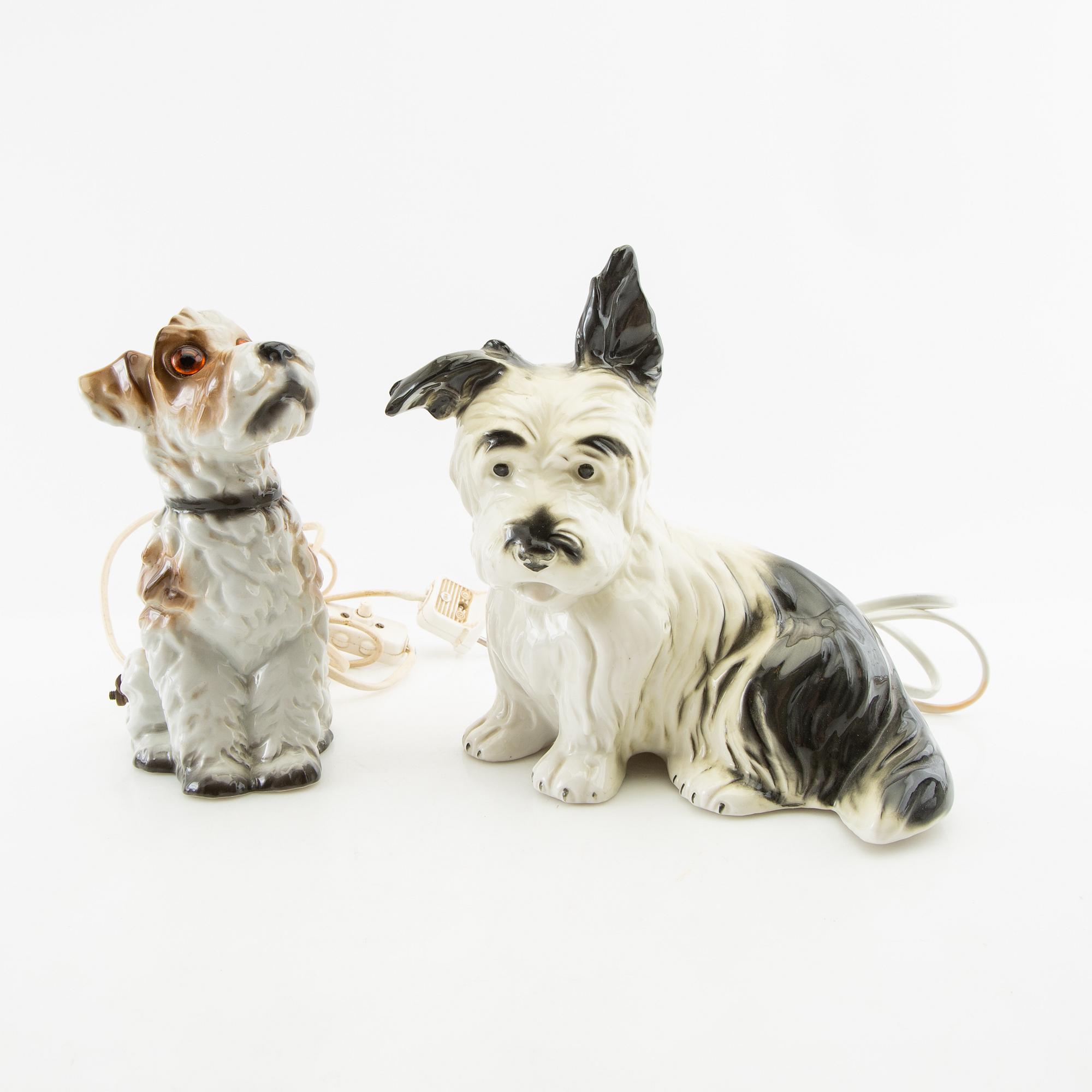 A collection of night lamps 7 pcs mid/second half of the 20th century porcelain.