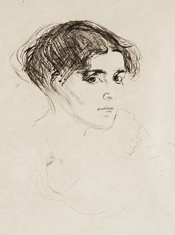 Edvard Munch, ”Woman's Head" (Kvinnehode/Frauenkopf).
