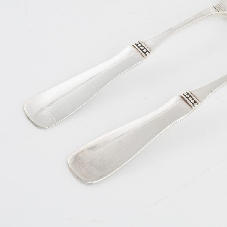 Gafflar 13 st, skedar 10 st, "Uppsala", silver, MGAB, 1900-talets andra hälft.