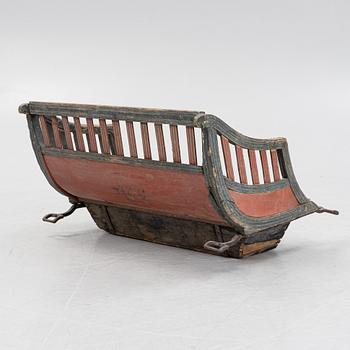 Säte till släde, allmoge, Hälsingland, tidigt 1800-tal.