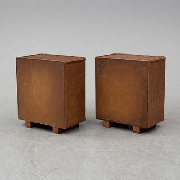 A pair of bedside tables, late 20th century.