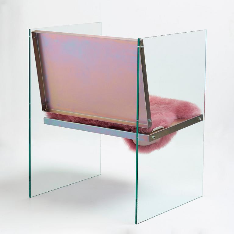 Fredrik Paulsen, fåtölj, "Glass and steel chair", Studio Fredrik Paulsen 2017, upplaga EA I/I.