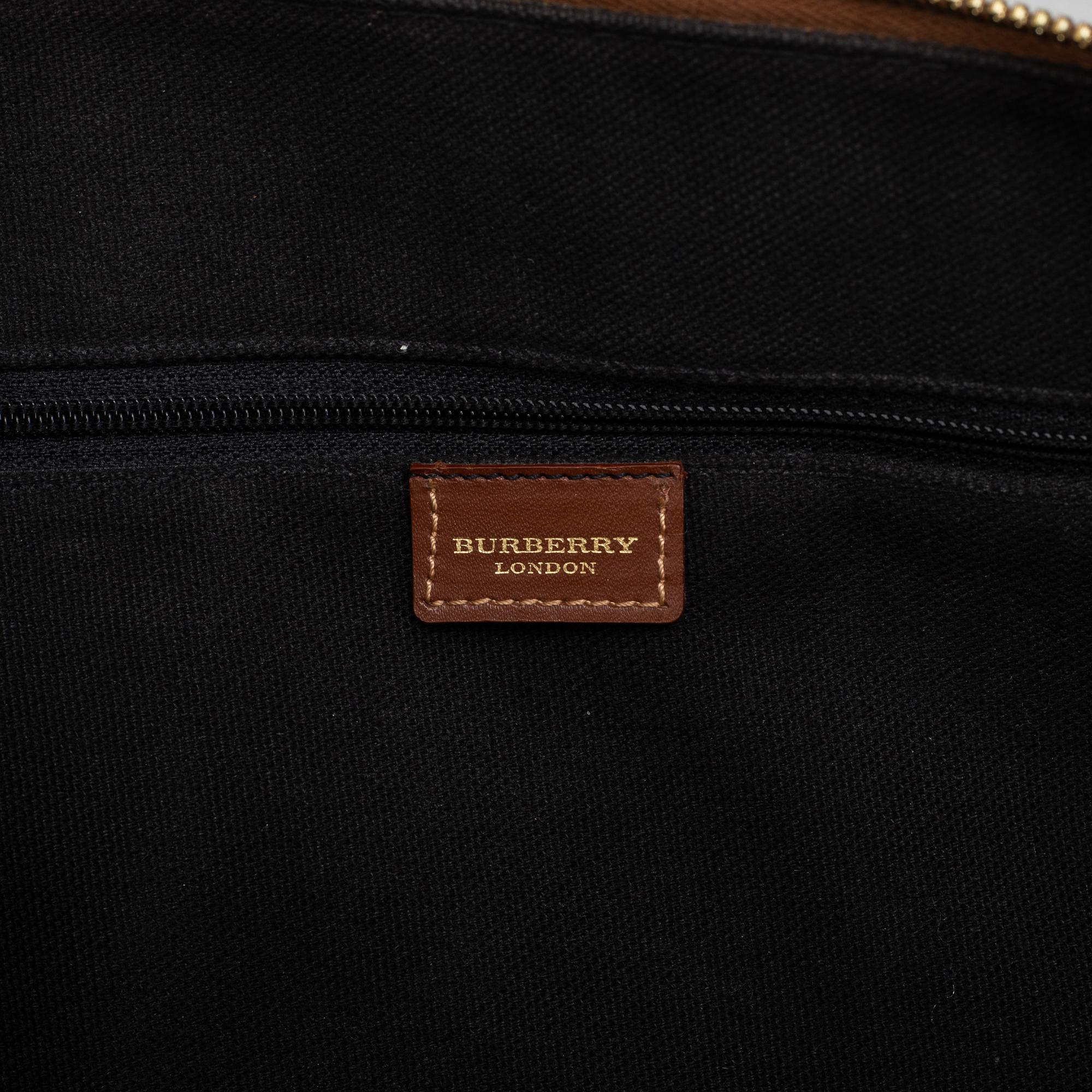 Burberry, a handbag and wallet.