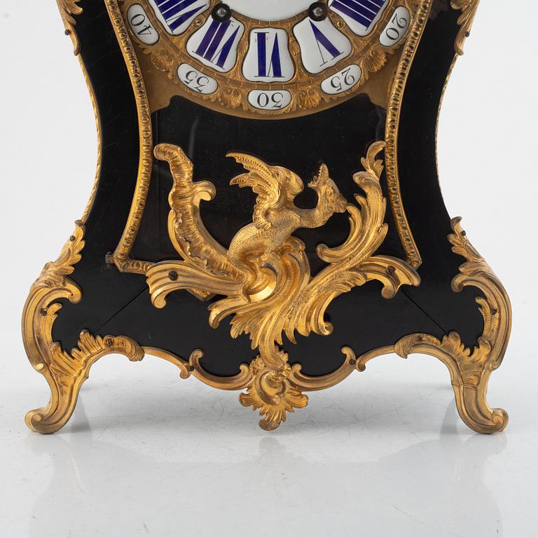 A Swedish rococo-style striking bracket clock, later part 19th century.