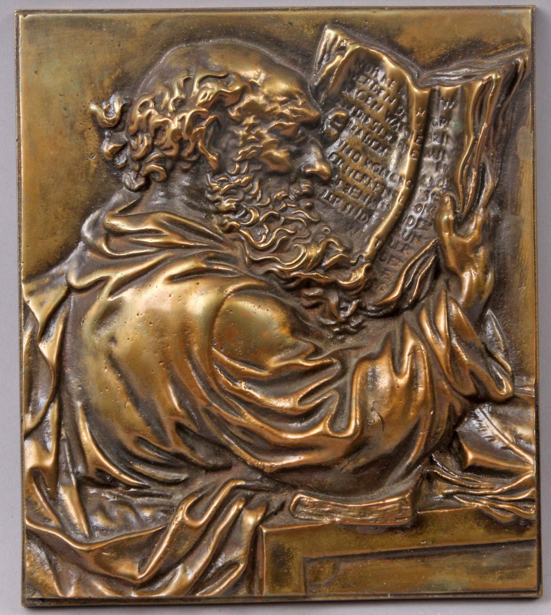 VÄGGRELIEF, mässing.