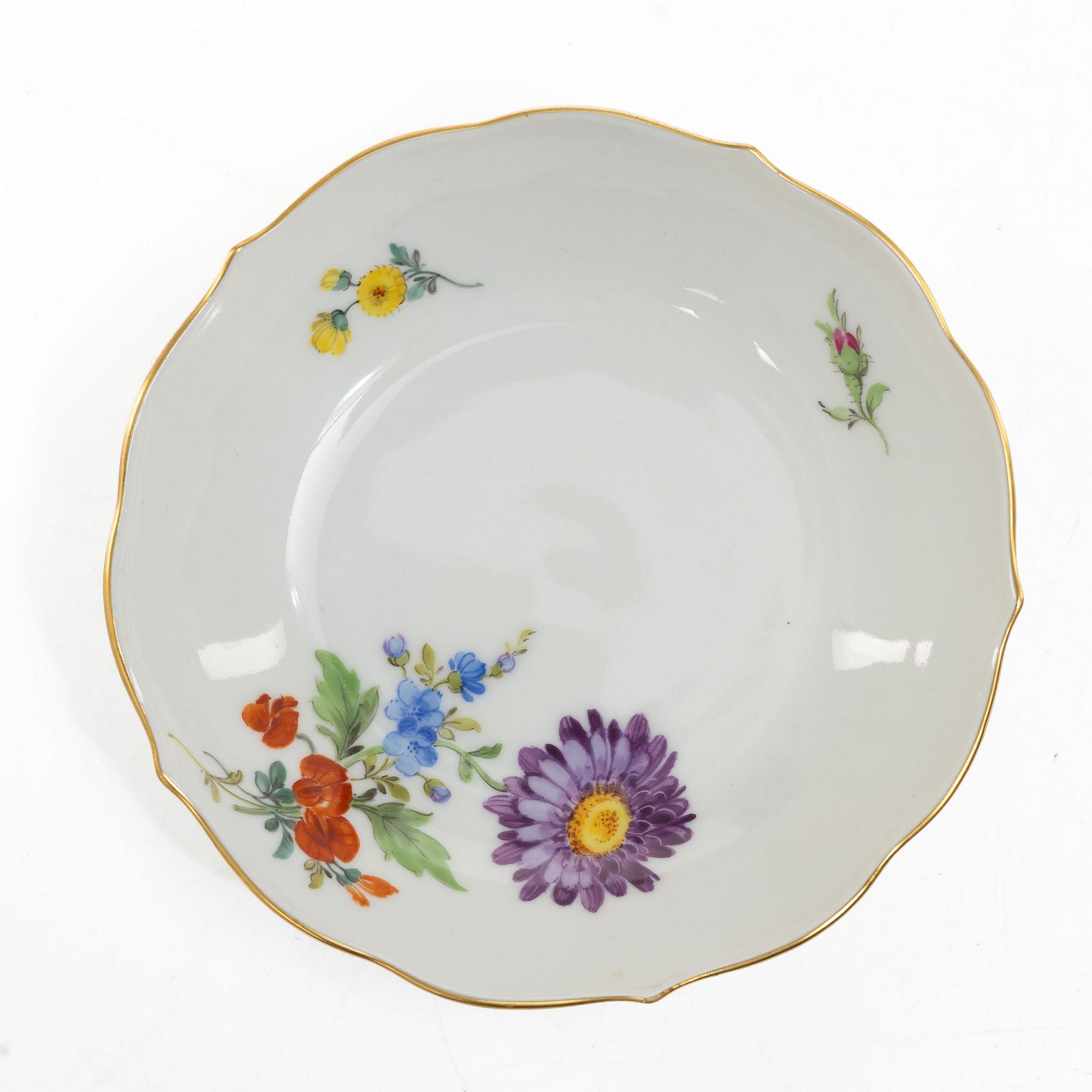Meissen, An 11 part "Meissen Floral" (Saxon flower) porcelain coffee service, 20th century.