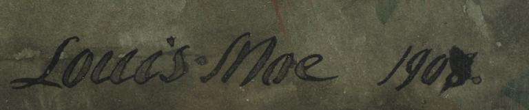 LOUIS MOE, akvarell/gouache, sign o dat 1908.