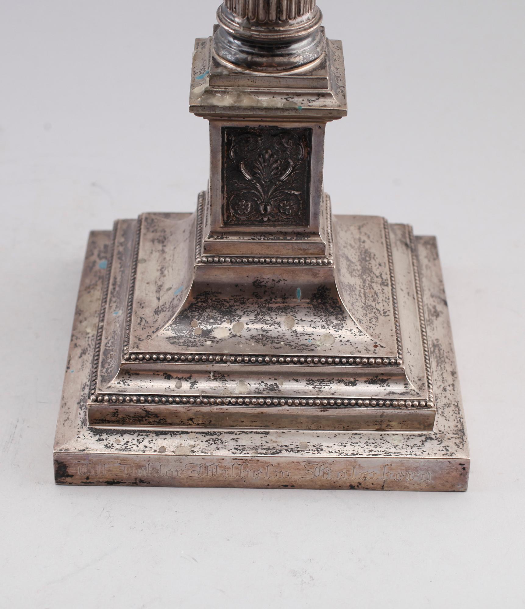 KANDELABRAR, 1 par, silver, K Andersson, Stockholm 1900. Vikt ca 3290 g.