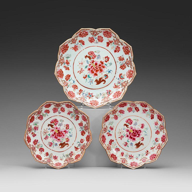 FAT, tre stycken, Qingdynastin, Qianlong (1736-95).