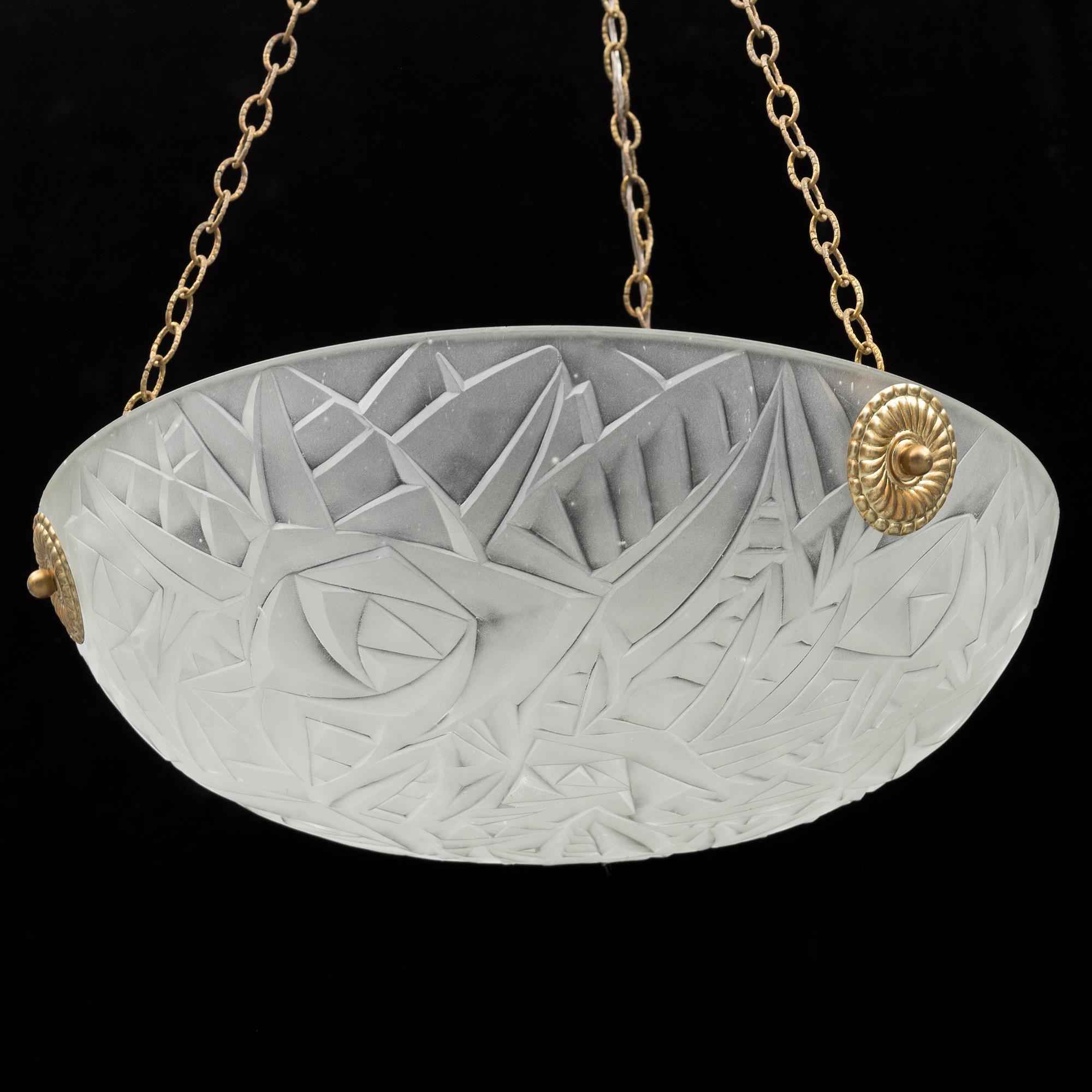 An early 20th century jugend ceiling light.