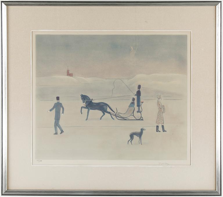 EINAR JOLIN, Mapp med 10 st Färglitografier, signerade ocg numrerade 21/360. Ramade. Mappen medföljer.