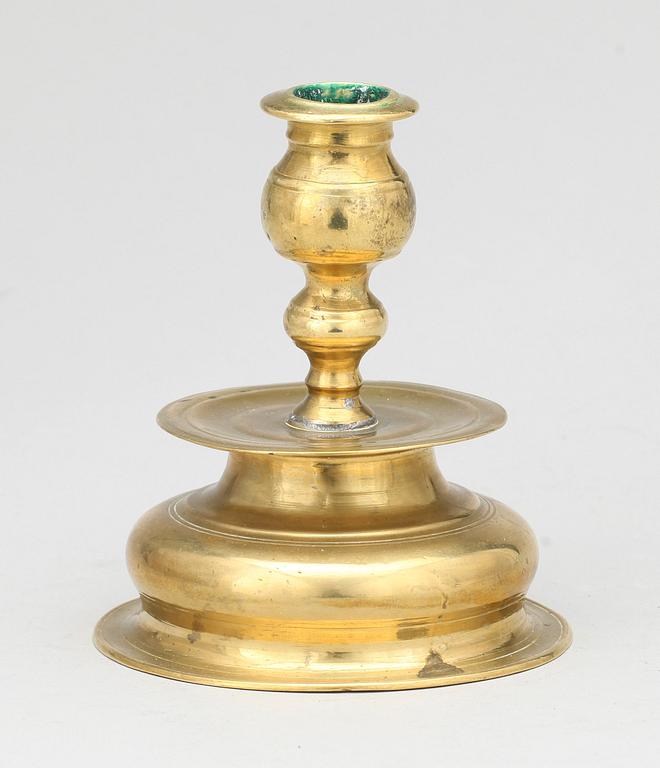 LJUSSTAKE, mässing, barock, 1700-tal.