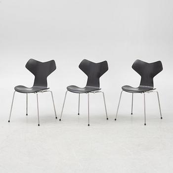 Arne Jacobsen, three "Grand Prix" chairs, Fritz Hansen, Denmark.