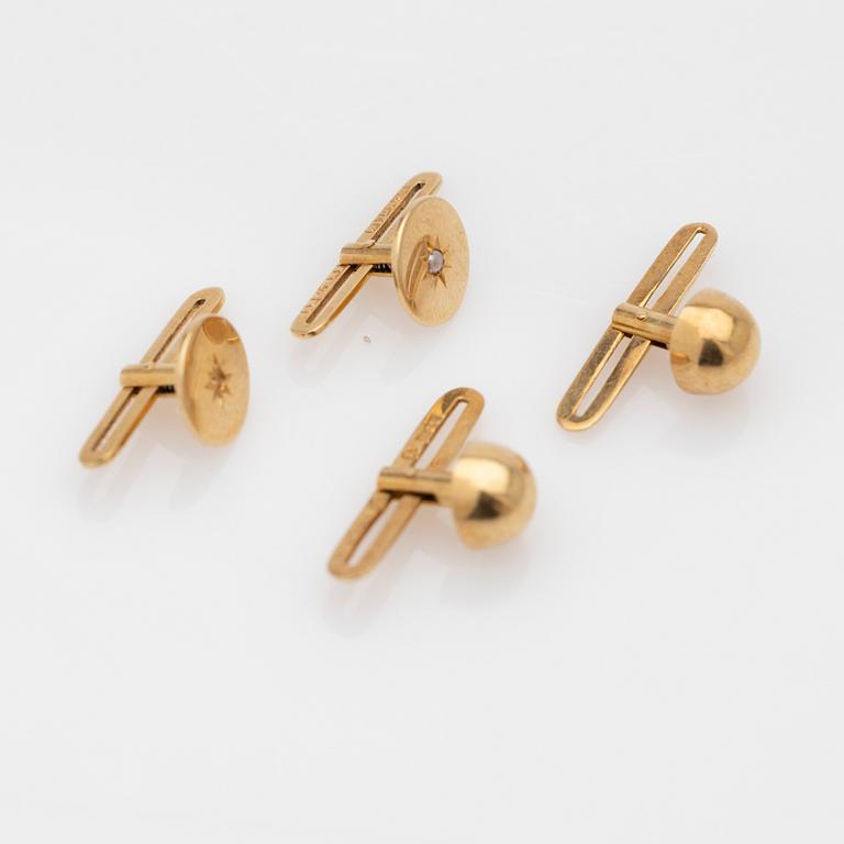 Cufflinks, two pairs, 18K gold.