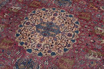 An antique Tabriz carpet, West Persia, c. 447 x 322 cm.