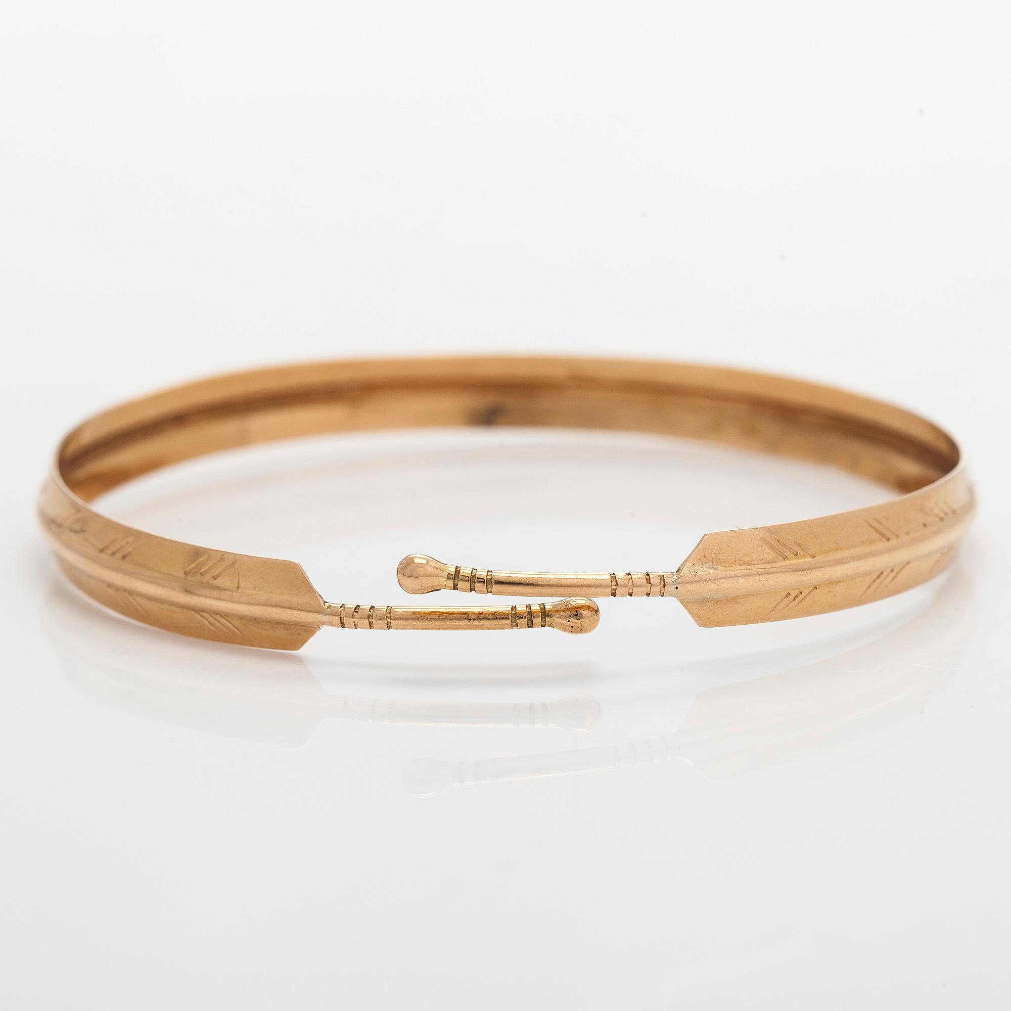 Kalevala koru, rannerengas 14K kultaa, Helsinki 1961.