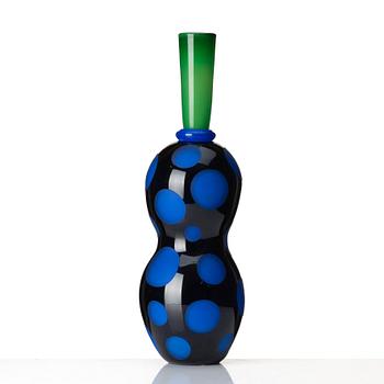 Gunnel Sahlin, a unique glass vase in two parts, Kosta Boda, Sweden, 1990s.