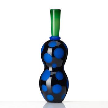 Gunnel Sahlin, a unique glass vase in two parts, Kosta Boda, Sweden, 1990s.