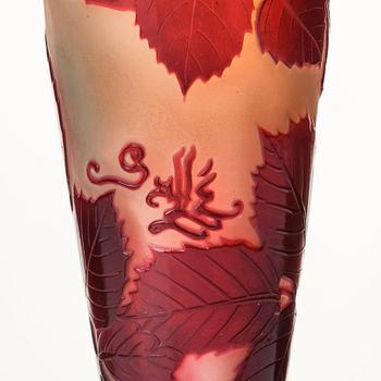 Emile Gallé, an Art Nouveau cameo glass vase, Nancy, France.