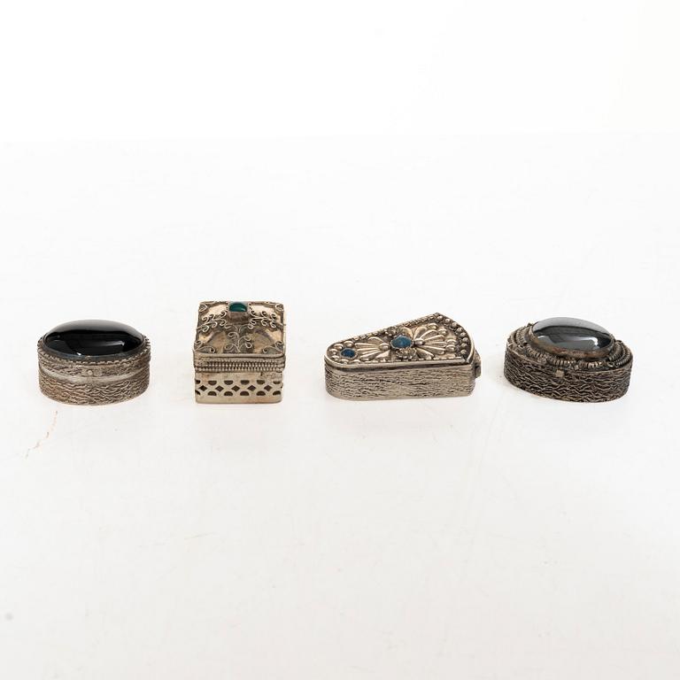 Boxes, 12 pcs, silver, 20th century, including Mexico.