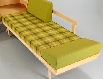 Two sofas and a coffee table by Ingmar Relling, "Svane", by Ekornes Fabrikker A/S, Norway, circa 1970.