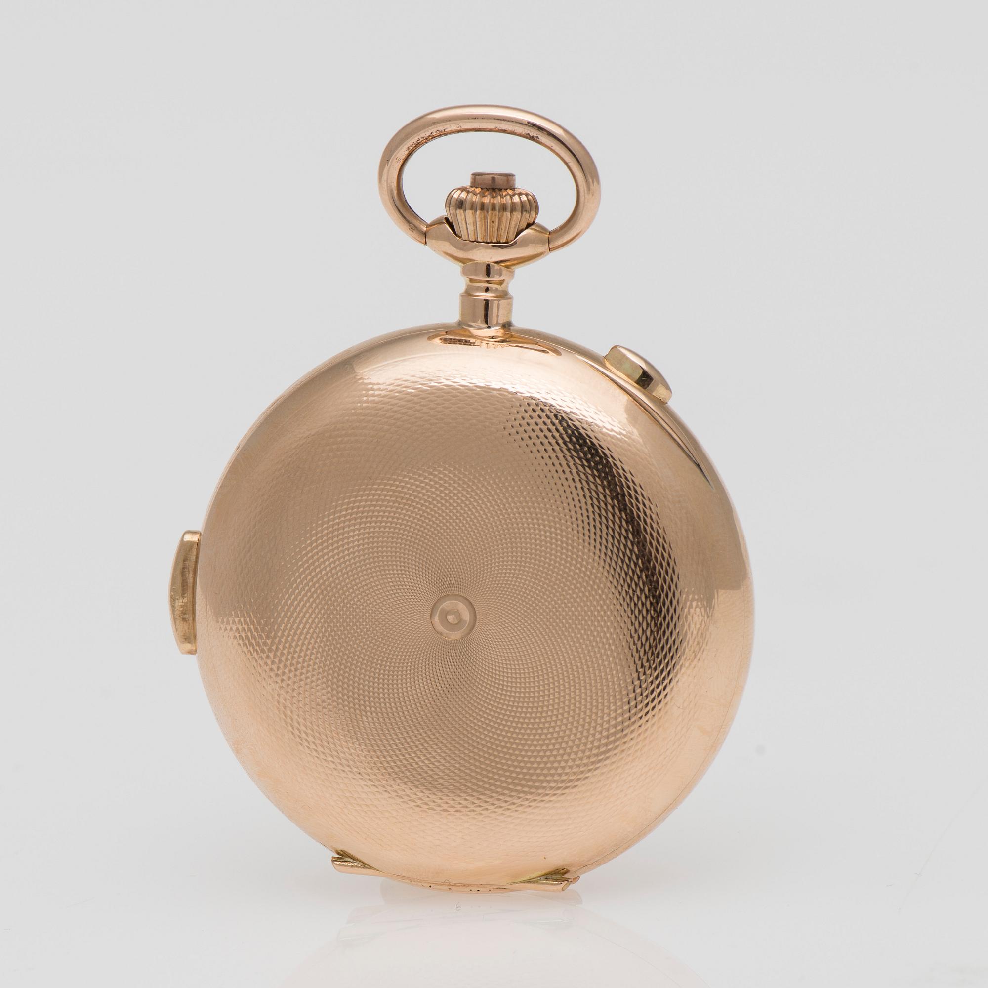 FICKUR, Invicta repeter, 14K guld, kronograf funktion. Sekelskiftet 1800/1900.