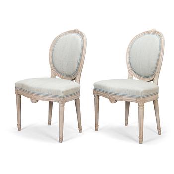 A pair of Gusatavian chairs, Sweden late 18th-century.