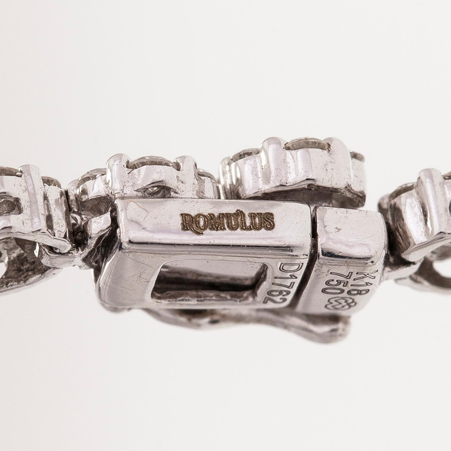 An 18K white gold necklace set with  diamonds totalling approx. 17.62 ct according to engraving. Foreign hallmarks.