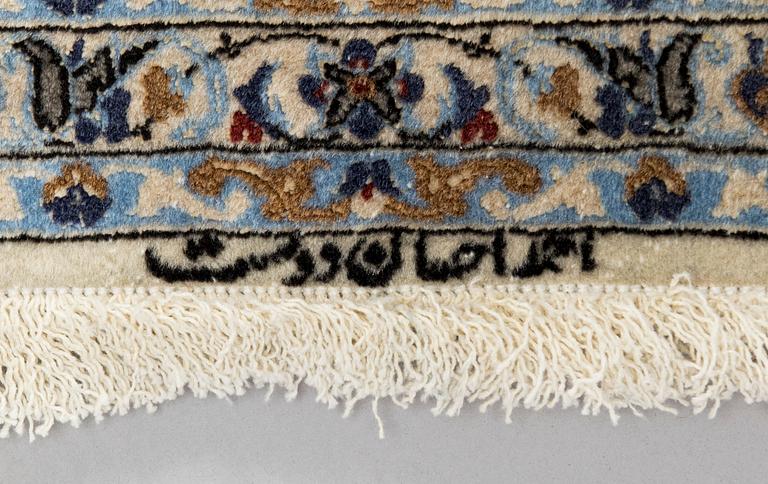 Matta, Nain, part silk S.K 4LAA, signed "Ehsan Dust", around 262 x 165 cm.