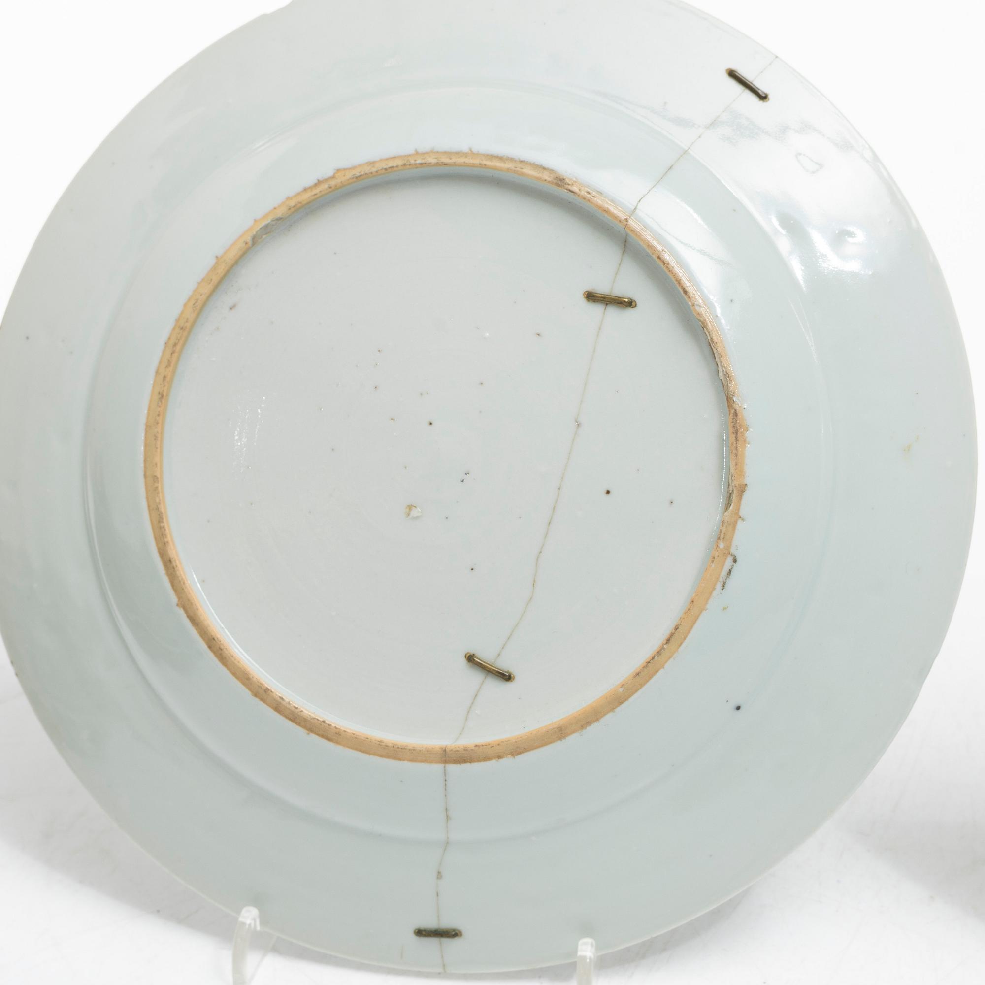 Eleven blue and white porcelain plates, China, Qing dynasty 18th century.