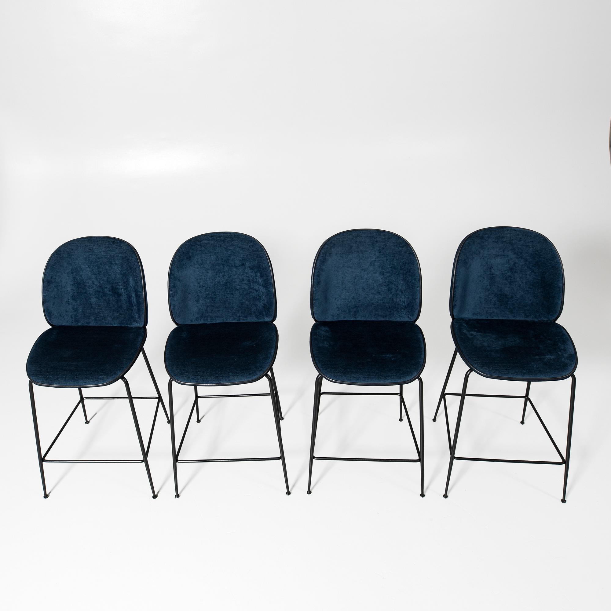 GamFratesi, barstolar, 4 st, "Bettle", Gubi, modern tillverkning.