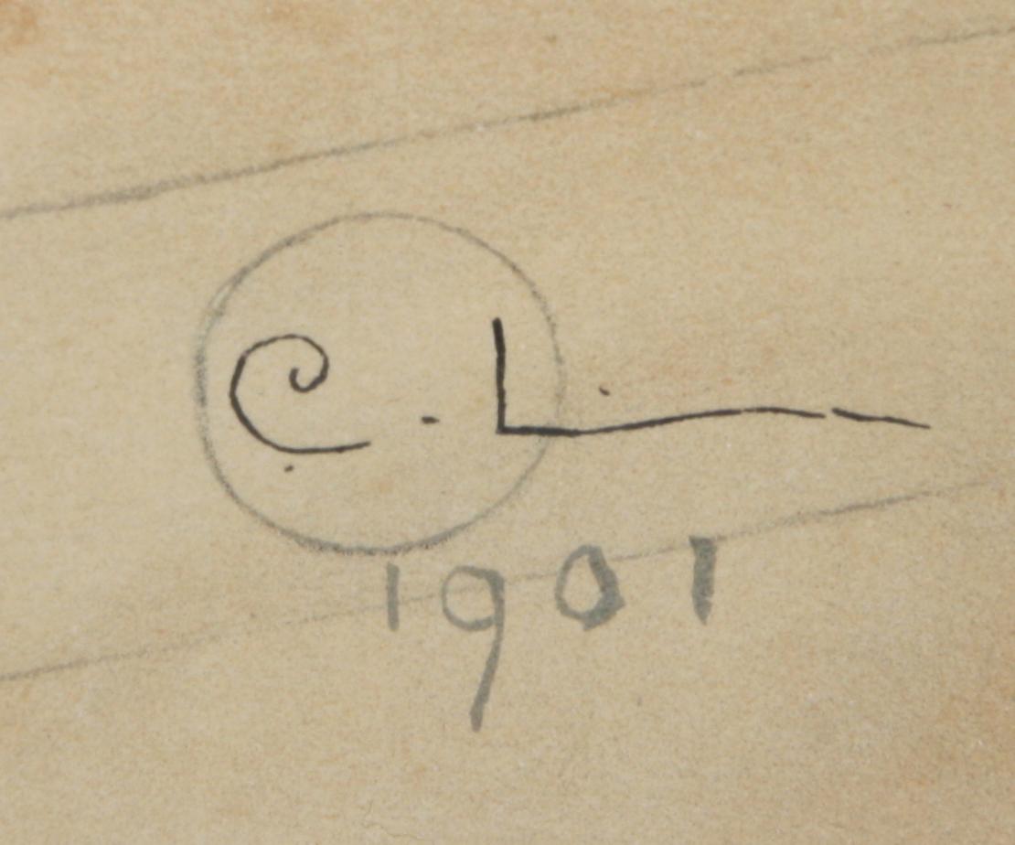 CARL LARSSON, efter. Färglitografi, utgiven av Idun. "Tittut".