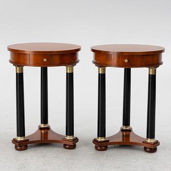 A pair of Empire style bedside tables, Fiorini Furniture, Italy.