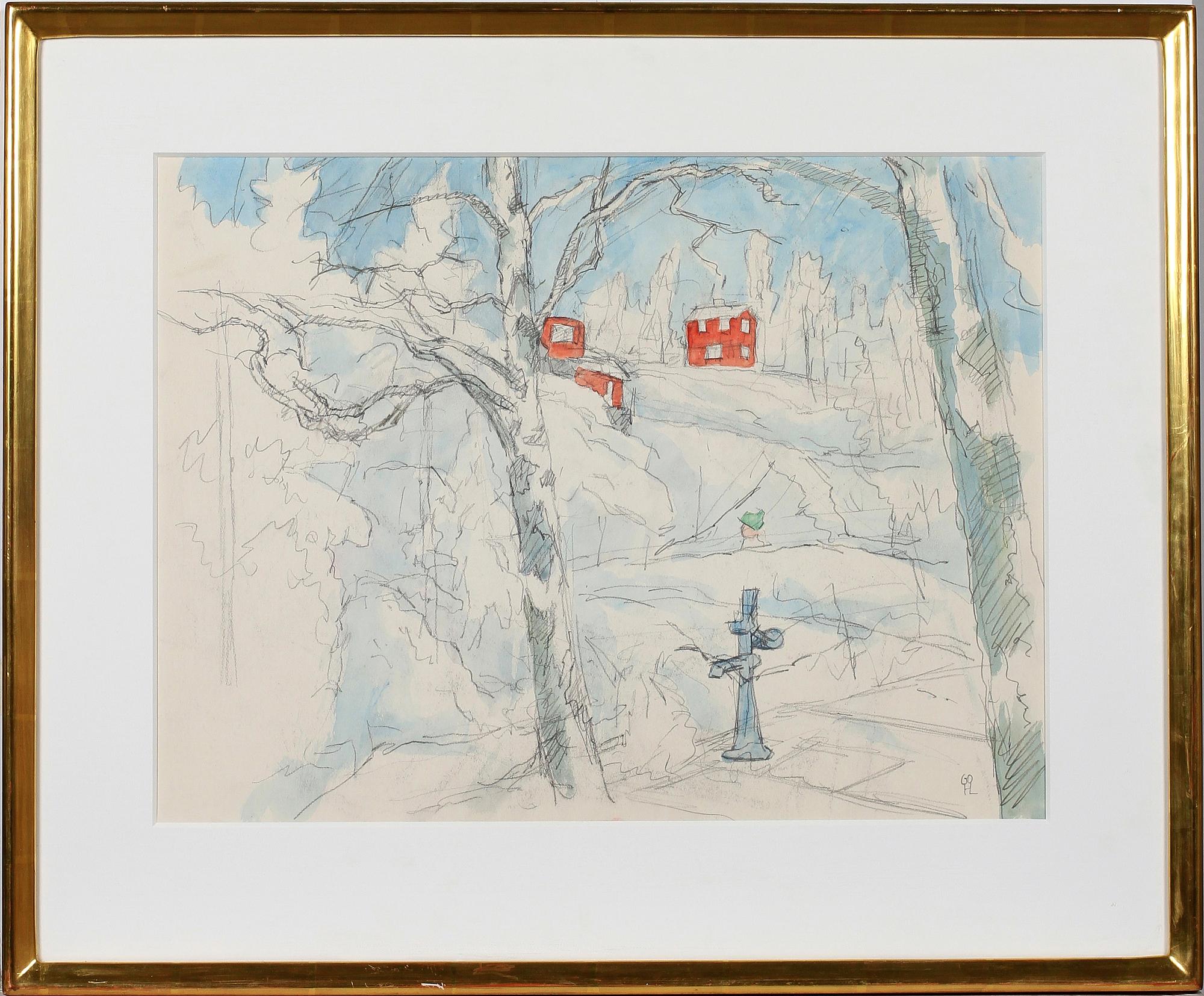 HILDING LINNQVIST, Hilding Linnqvist 1891-1984. Akvarell. Monogramsignerad.