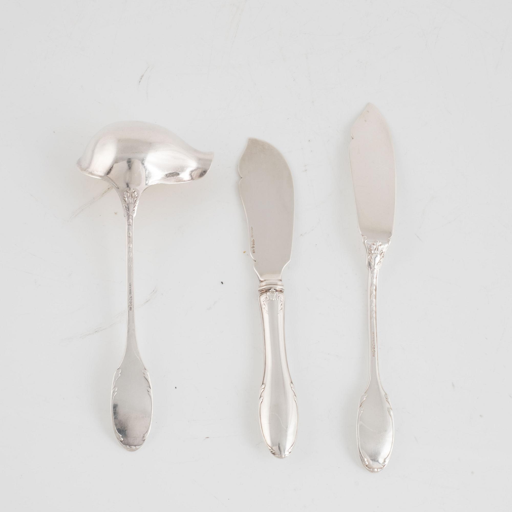 A Swedish Silver Cutlery, mark of W.A. Bolin,  Stockholm (197 pieces).