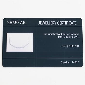 Necklace 18K white gold with brilliant-cut diamonds.