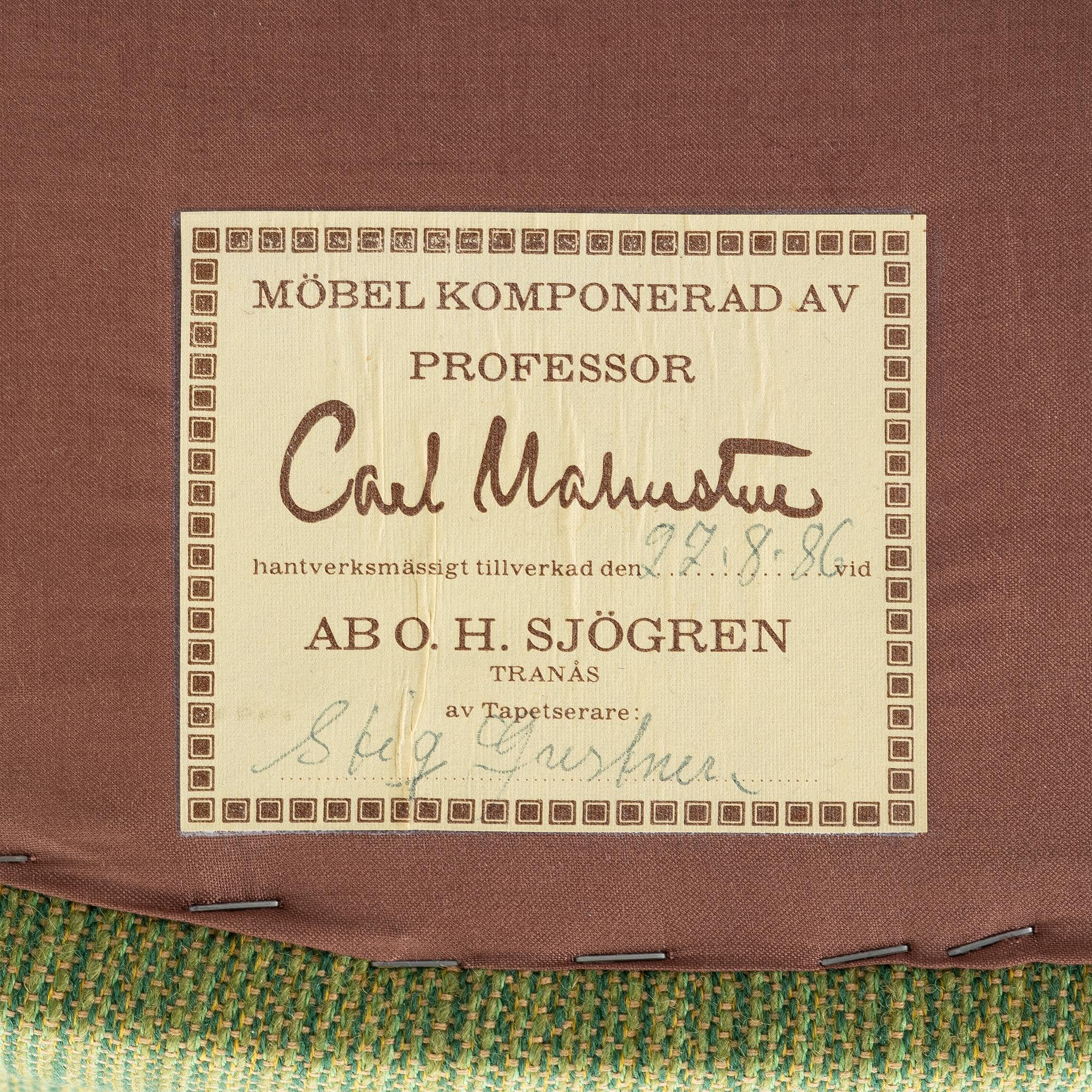 Carl Malmsten, a 'Farmor' armchair, AB O.H. Sjögren, Tranås, 1986.