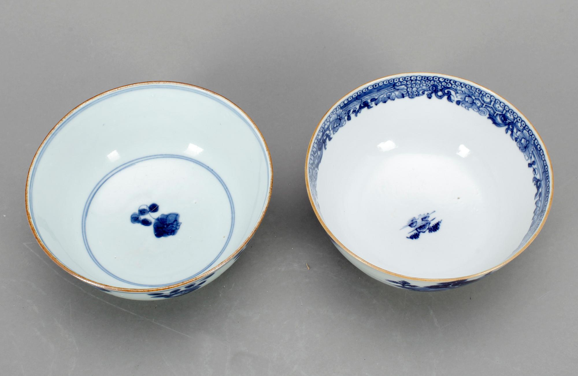 MATSKÅLAR, 4 st porslin, Qianlong (1736-1795).