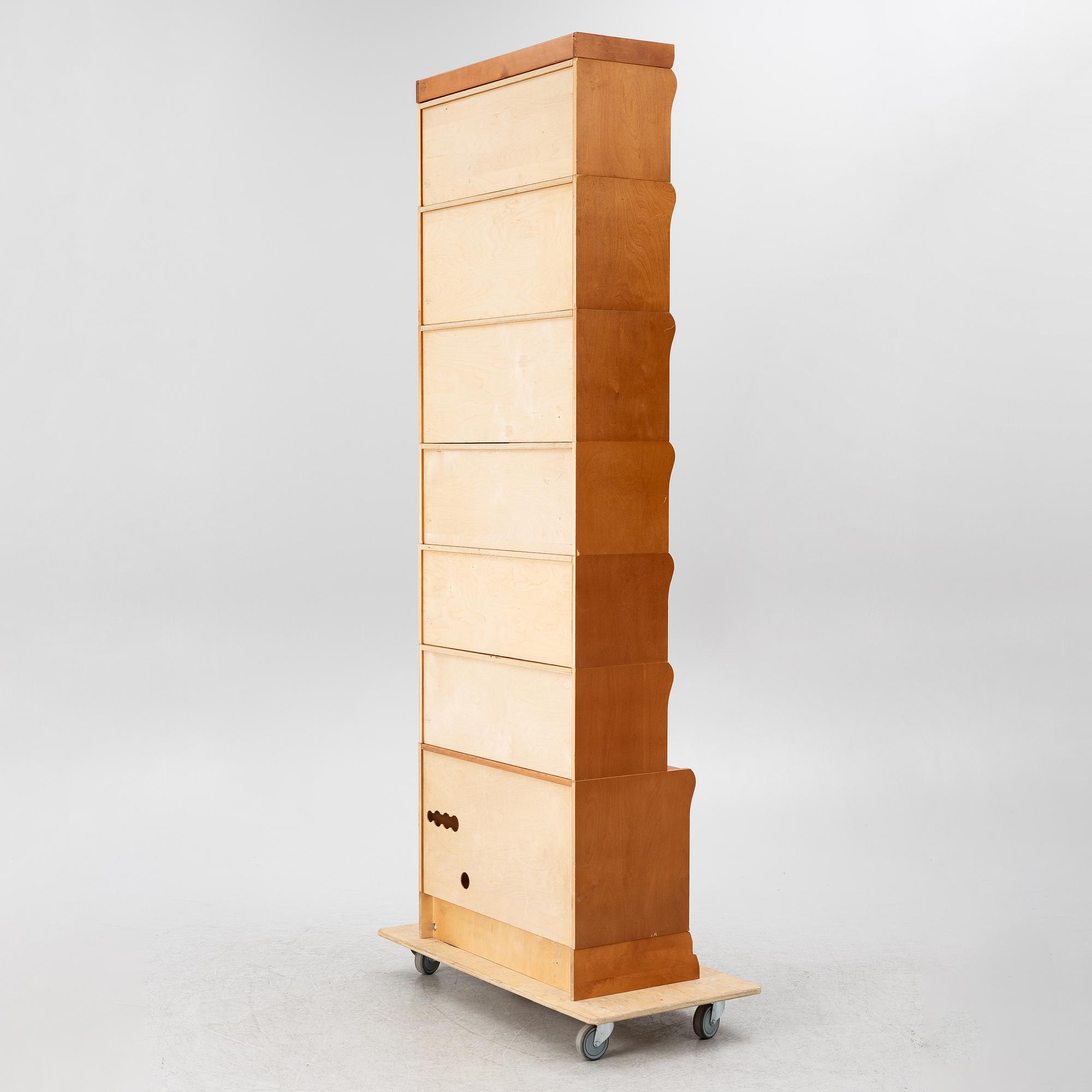 Bookcase with glass doors, 7 modules, Billnäs.