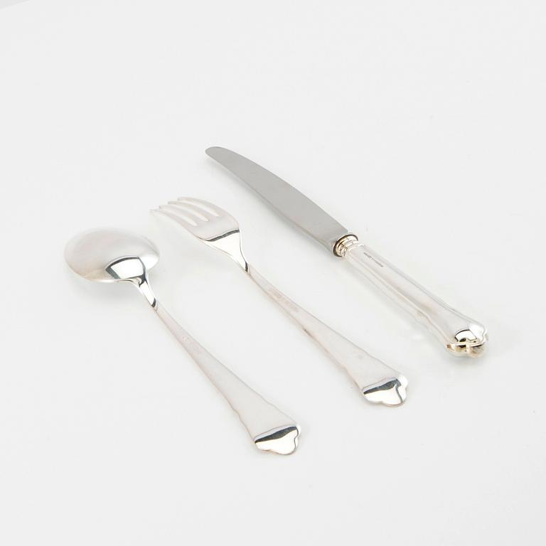 Cutlery 36 pcs "Chippendale" silver GEWE Eskilstuna 2000.