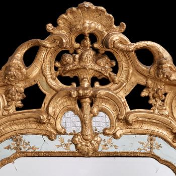 A Swedish Rococo 18th century mirror.